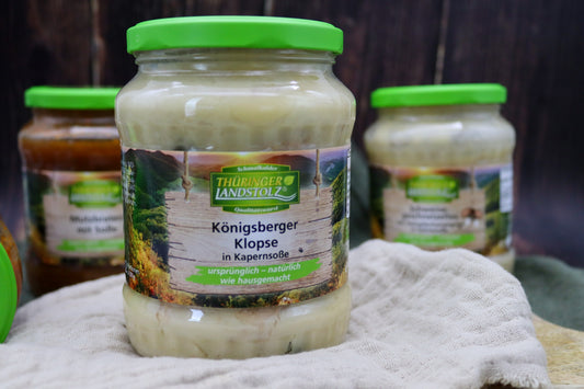 Königsberger Klopse in Kapernsoße im Glas, vollkonserviert