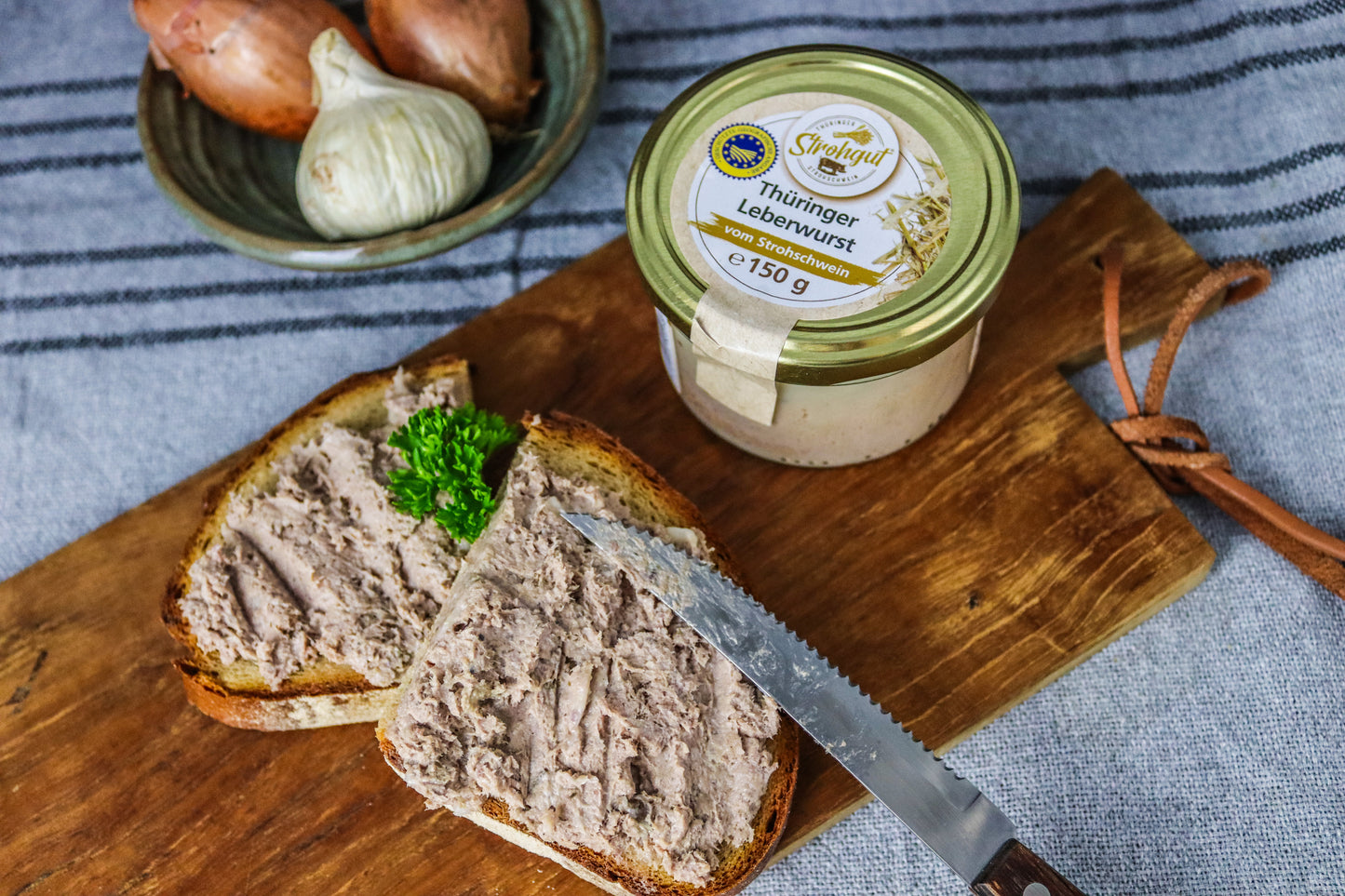 Leberwurst im Glas Strohgut