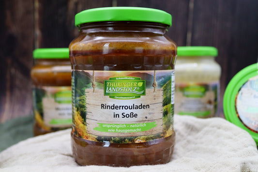 Rinderroulade mit Soße im Glas, vollkonserviert
