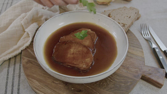 Kasslerbraten mit Soße im Glas, vollkonserviert